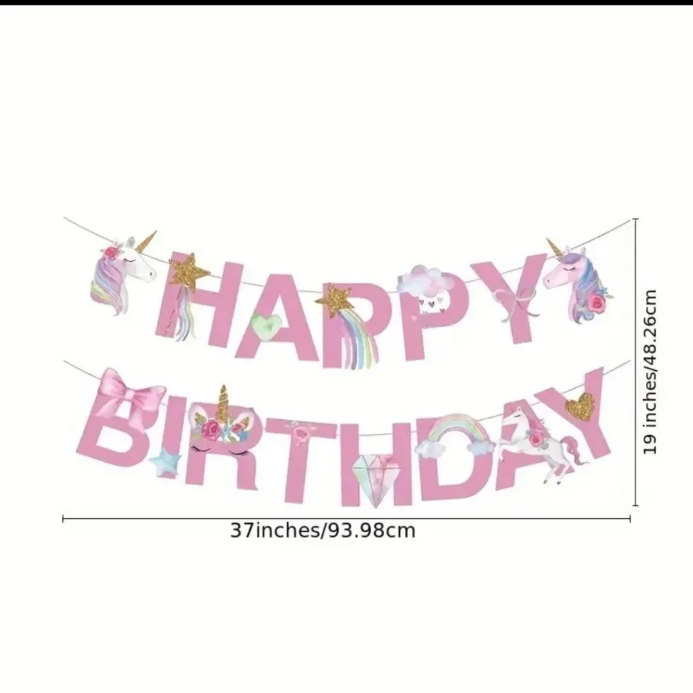 Unicorn Birthday Party Supplies & Decorations Set